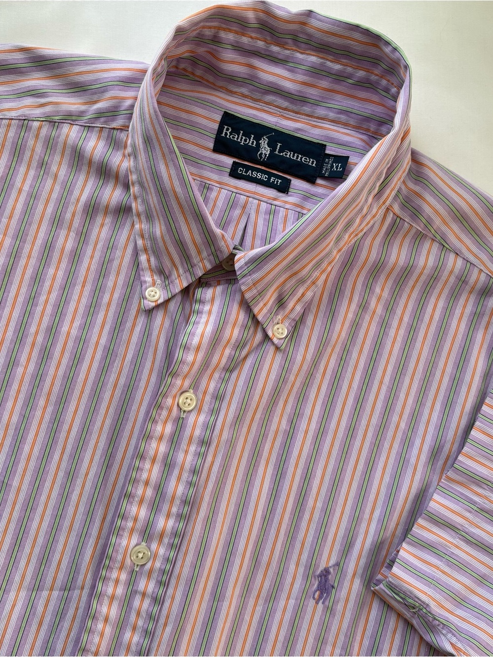 Ralph Lauren Classic Fit Striped Short Sleeve Button Down XL